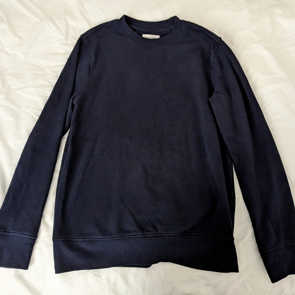 Goodfellow & Co. Navy Blue Fleece-Lined Crew Neck Sweatshirt, Size Medium